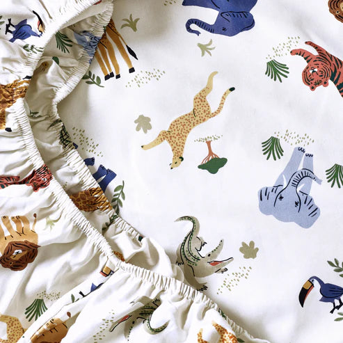 Kabode - Organic Cot Fitted Sheet - Safari