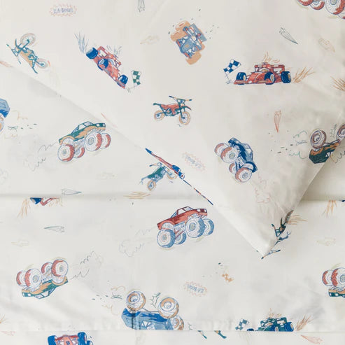 Kabode - Organic Cot Bed Bedding Set - Vehicle