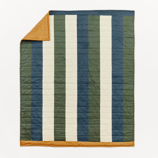 Kabode - Organic Cot Bed Quilt - Blue Stripe