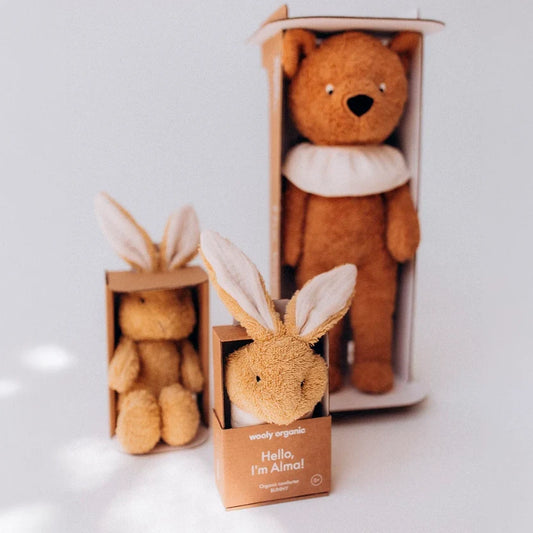 ALMA - Organic Bunny with Muslin Comforter - Amber Brown