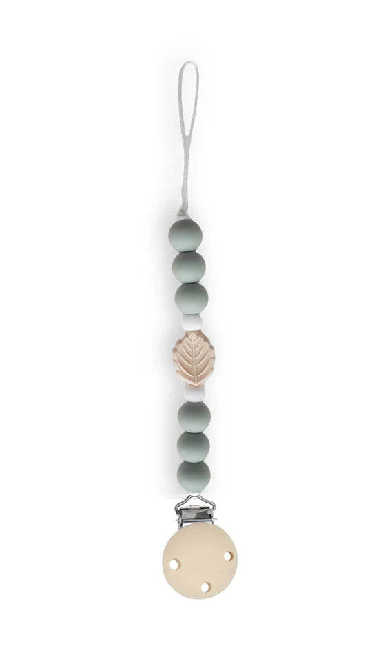 Chewies&more - Silicone Pacifier Teething Clip - Leaf