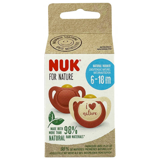 NUK For Nature - Latex Soother 6-18m Rose 2Pk