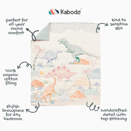 Kabode - Organic Single Bed Quilt - Dino