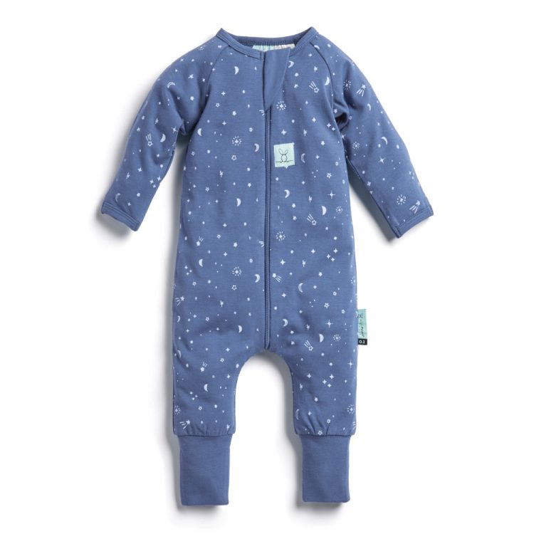 ergoPouch - Organic Layers Long Sleeve Babygrow Night Sky - Mild 0.2 TOG