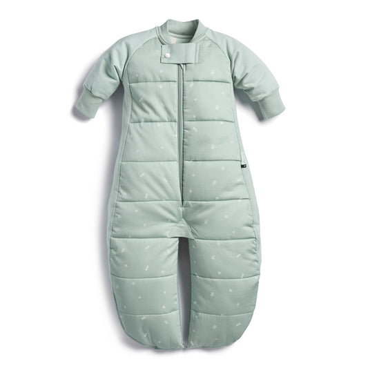ergoPouch - Organic Winter Long Sleeved 2 in 1 Sleeping Suit Bag - Sage 3.5 TOG