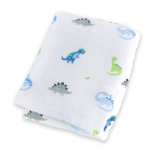 Lulujo - Muslin Swaddle - Prehistoric Pals (120cm x 120cm)