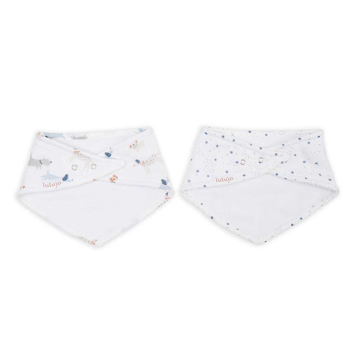 Lulujo - 2 pack Bandana Bib - Puppy Dog & Stars