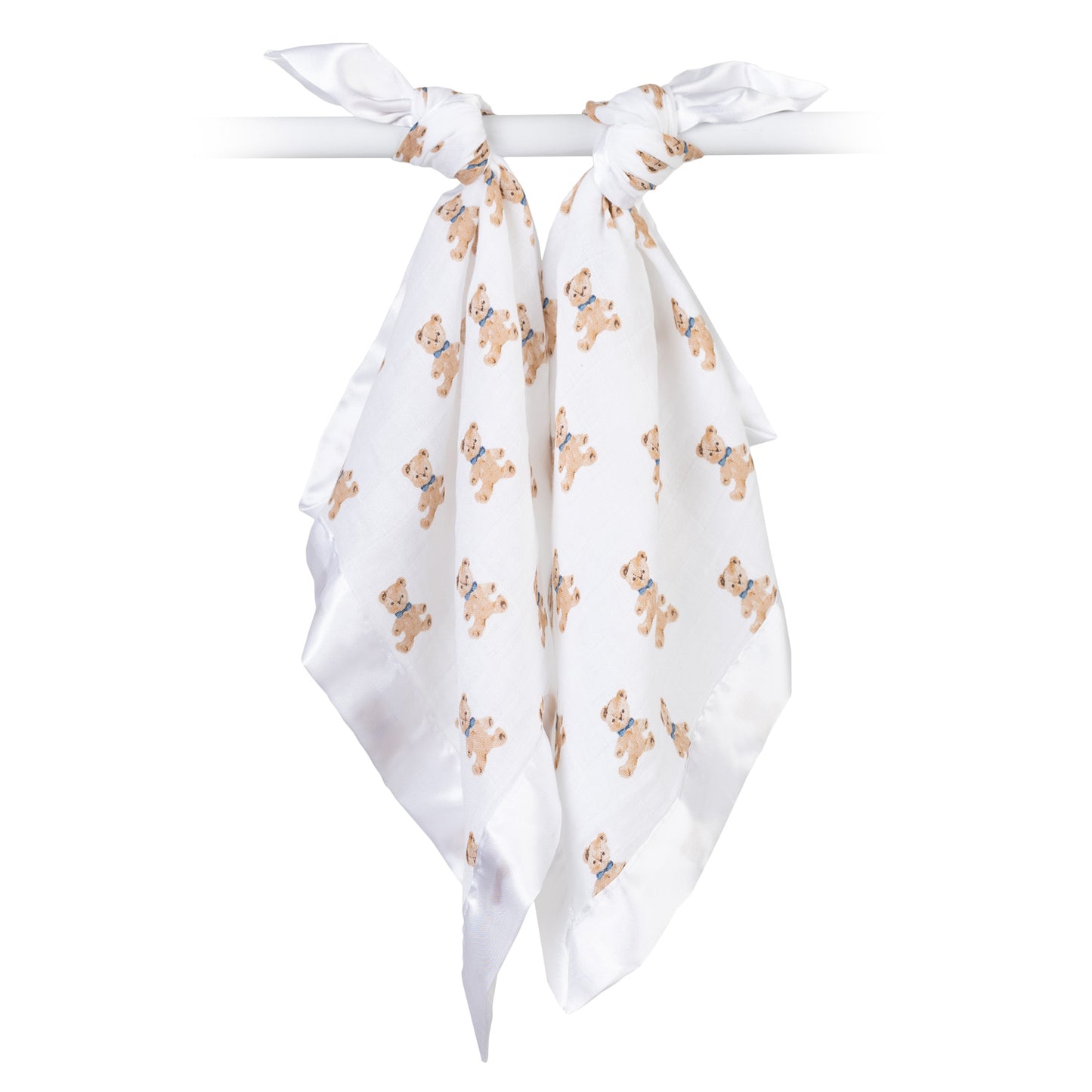 Lulujo - 2 Pack Muslin Security Comforter Blanket - Vintage Bear