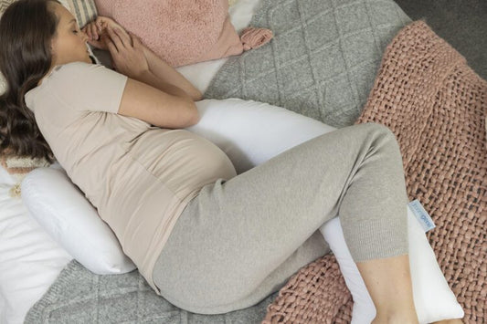 Dream Genii - Cotton Pregnancy Support & Feeding Pillow White