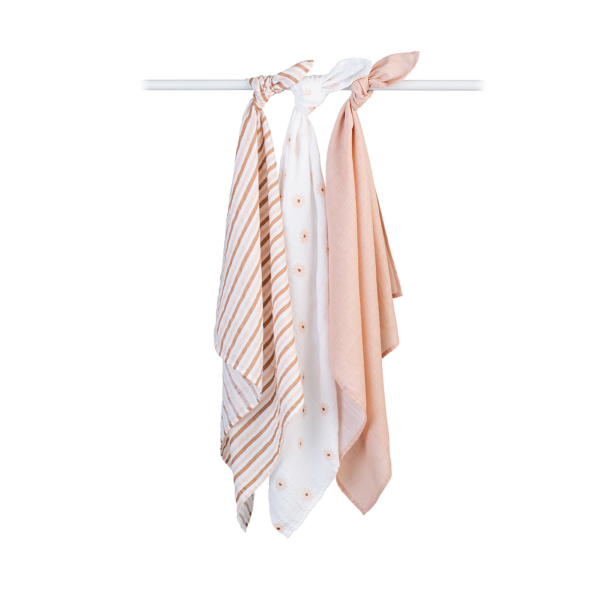 Lulujo - 3 Pack Mini Muslin Cloths - Daisies