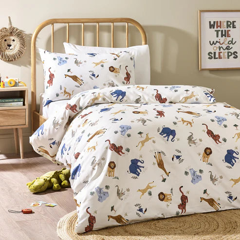 Kabode - Organic Single Bed Bedding Set - Safari
