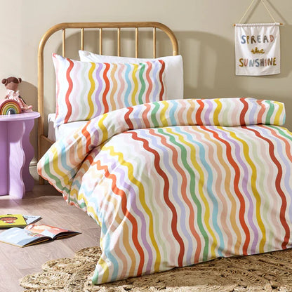 Kabode - Organic Single Bed Bedding Set - Happy Days