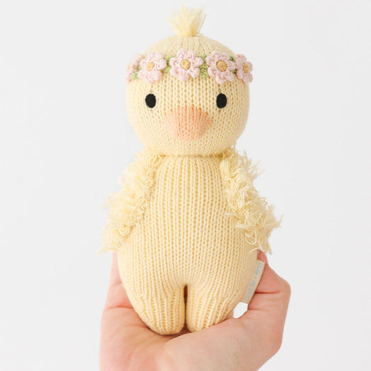 cuddle+kind - Baby Animal Collection - Baby Duckling Floral Crown Blush
