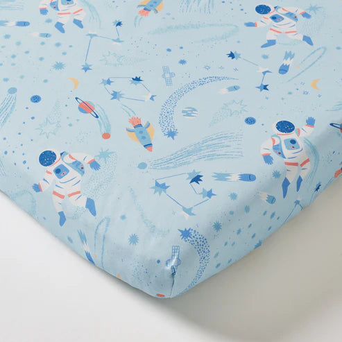 Kabode - Organic Cot Bed Fitted Sheet - Space