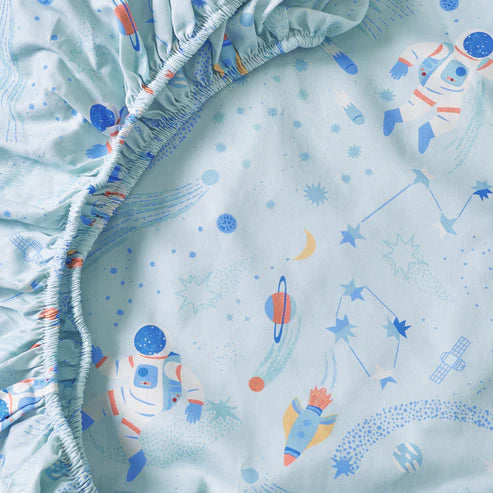 Kabode - Organic Cot Bed Fitted Sheet - Space