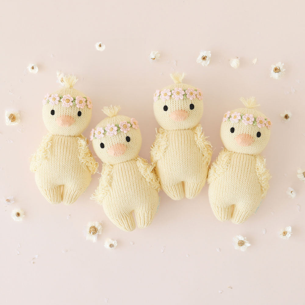 cuddle+kind - Baby Animal Collection - Baby Duckling Floral Crown Blush