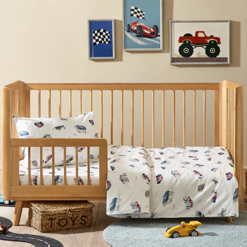 Kabode - Organic Cot Bed Bedding Set - Vehicle