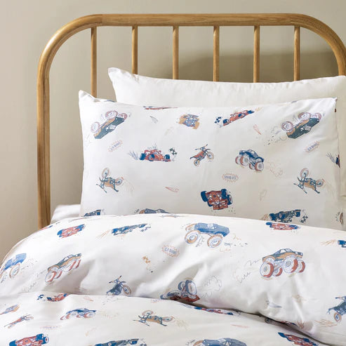Kabode - Organic Single Bed Bedding Set - Vehicles