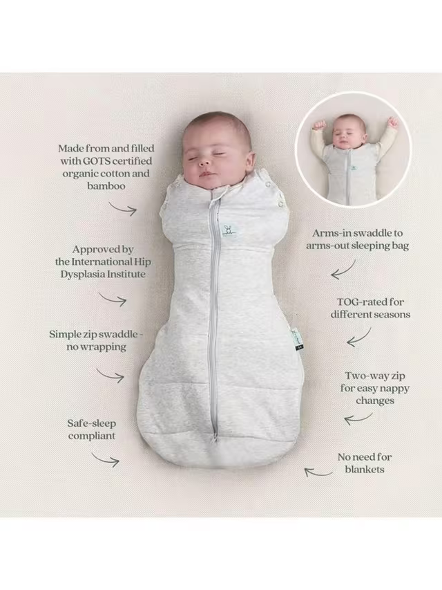 ergoPouch - Organic All Year Cocoon Swaddle Sleeping Bag - Berries 1.0 TOG 6-12m