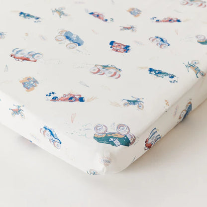 Kabode - Organic Cot Bed Fitted Sheet - Vehicles