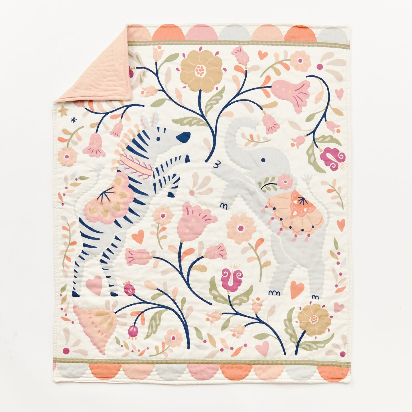 Kabode - Organic Cot Bed Quilt - Pink Boho