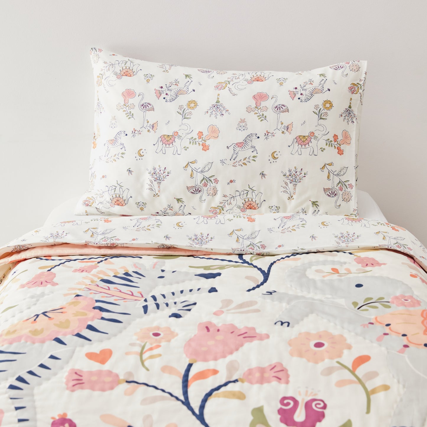 Kabode - Organic Cot Bed Quilt - Pink Boho