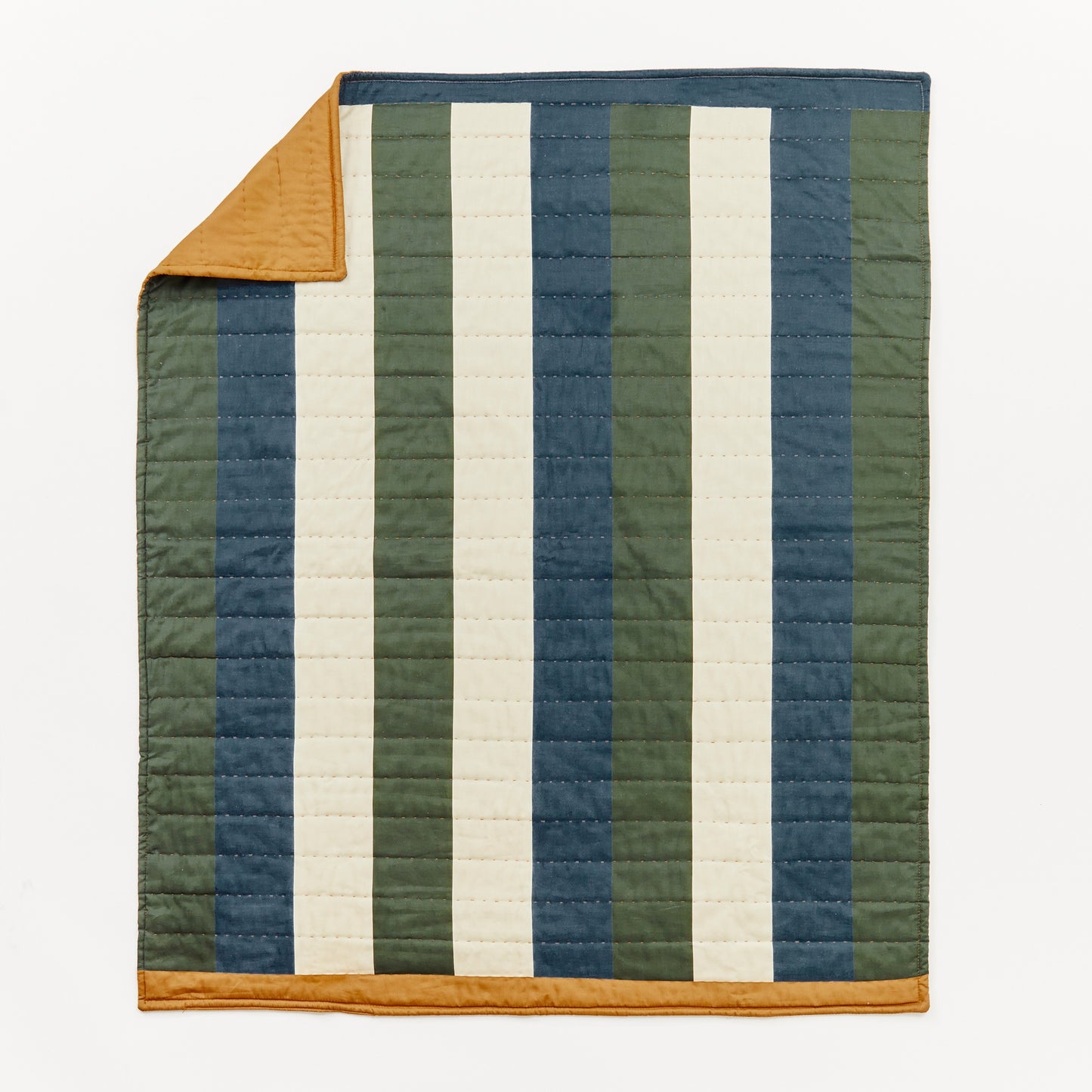 Kabode - Organic Cot Bed Quilt - Blue Stripe