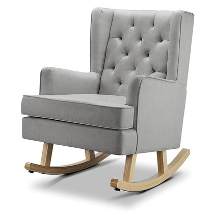 Johnston's Soothe Easy Deluxe Nursery Chair & Rocker – 2-in-1 Nursing & Feeding Chair, Grey