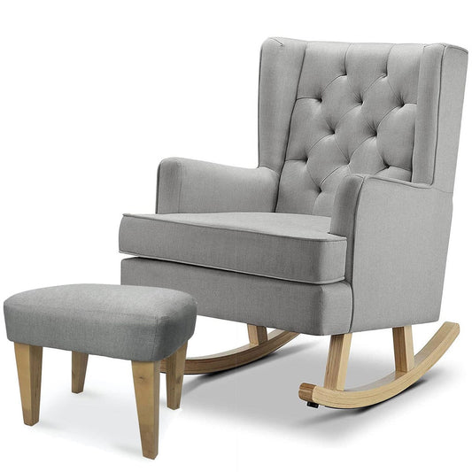 Johnston's Soothe Easy Deluxe Nursing Chair & Rocker with Foot Stool – Convertible Feeding Chair