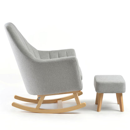 Johnston's Willow Nursing Rocking Chair & Footstool Set – Ergonomic Comfort for Feeding & Relaxing, Grey