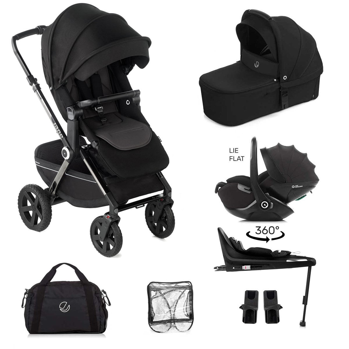 Jane Crosslight 3 + Kombibaby 360 Lie-Flat Car Seat Travel System