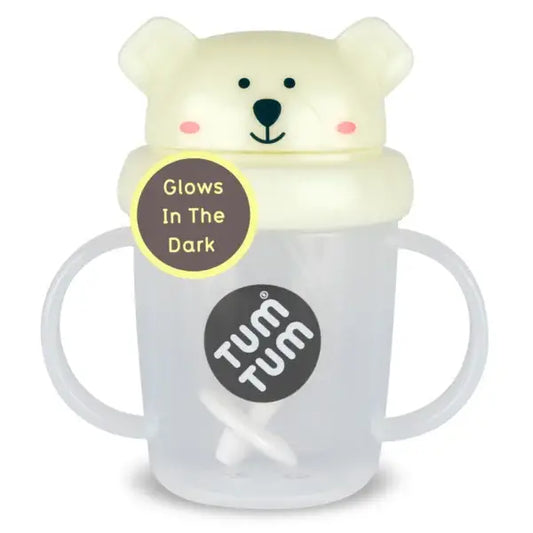 Tum Tum - Tippy Up Cup - Glow in the Dark - Pete Polar Bear with Weighted Straw