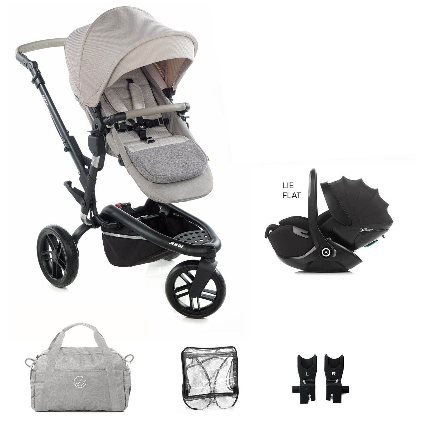 Jane Trider Lie-Flat 360 Baby Car Seat Bundle