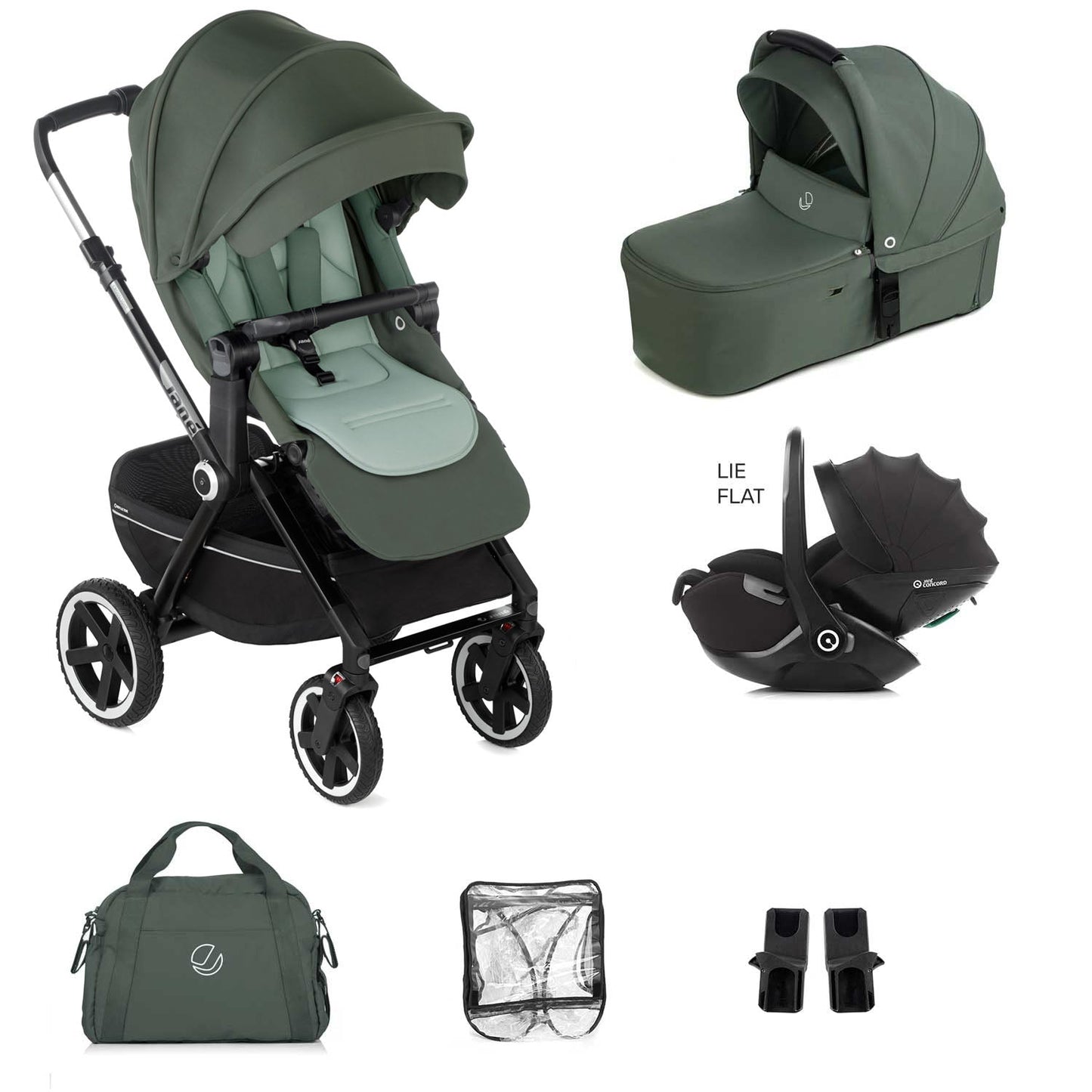 Jane Crosslight 3 + Kombibaby 360 Lie-Flat Car Seat Travel System