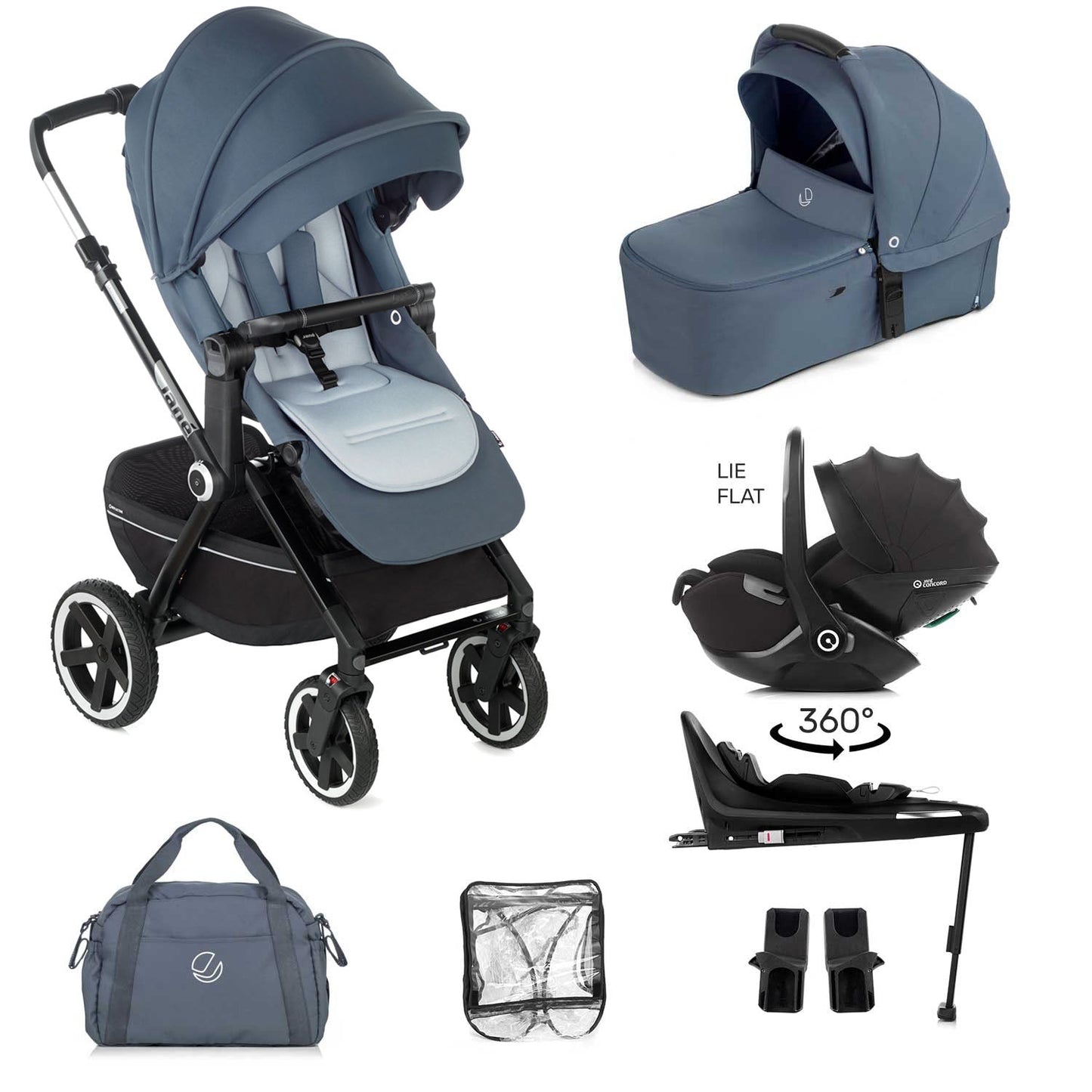 Jane Crosslight 3 + Kombibaby 360 Lie-Flat Car Seat Travel System