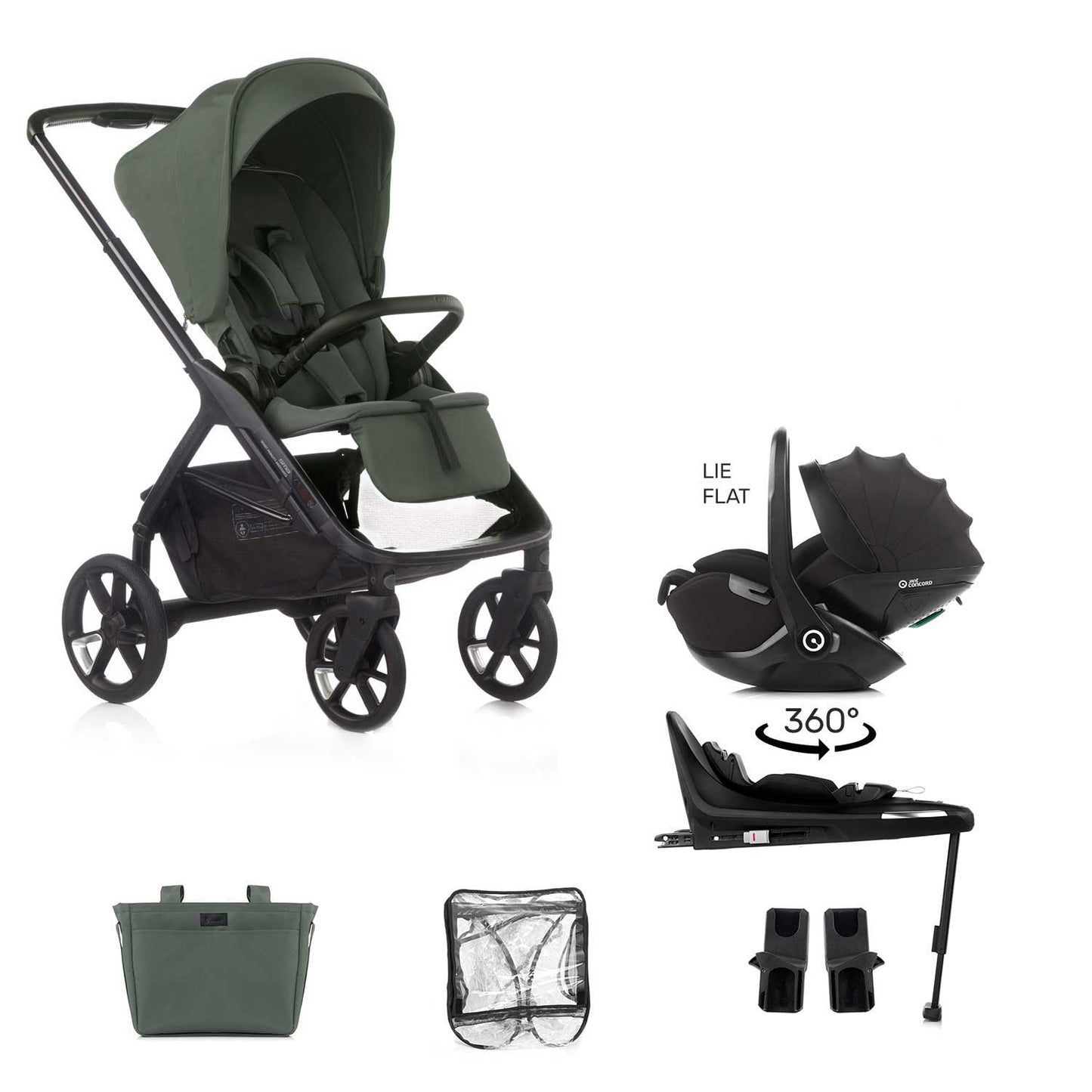 Jane Keep Pushchair + Kombibaby Lie-Flat 360 Baby i-Size Car Seat Bundle