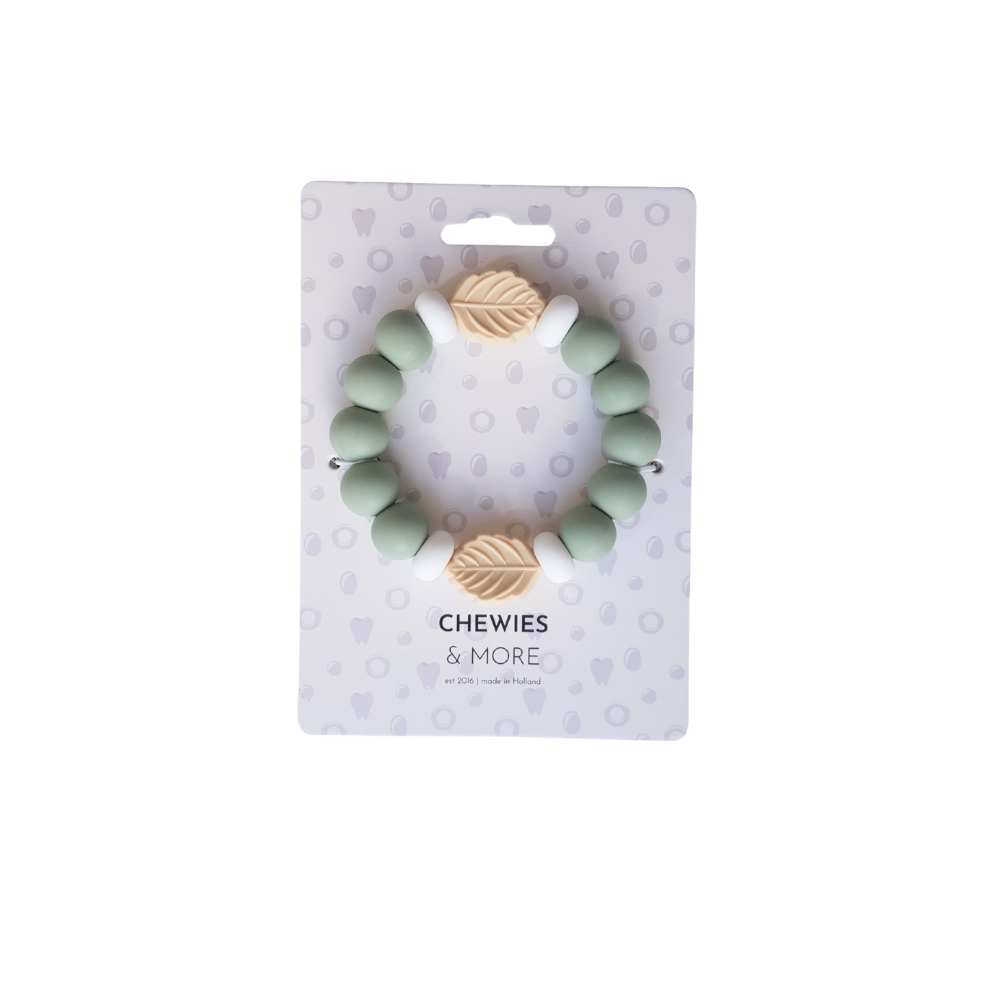 Chewies&more - Silicone Teething Bangle - Cool Leaf