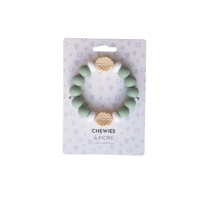 Chewies&more - Silicone Teething Bangle - Cool Leaf