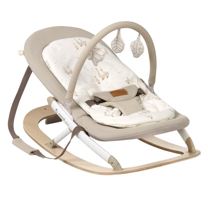Jane Kalm Wooden Hammock – Natural Birch Rocker with Soft Padded Insert, Desert