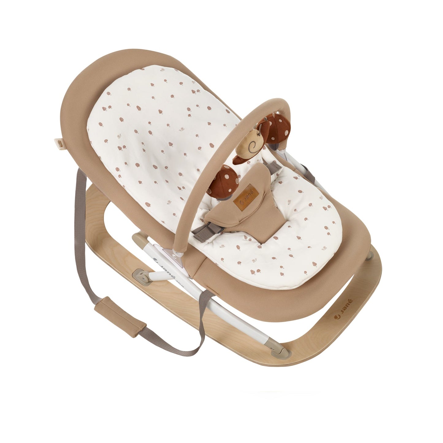 Jane Kalm Wooden Hammock – Natural Birch Rocker with Soft Padded Insert, Sesame