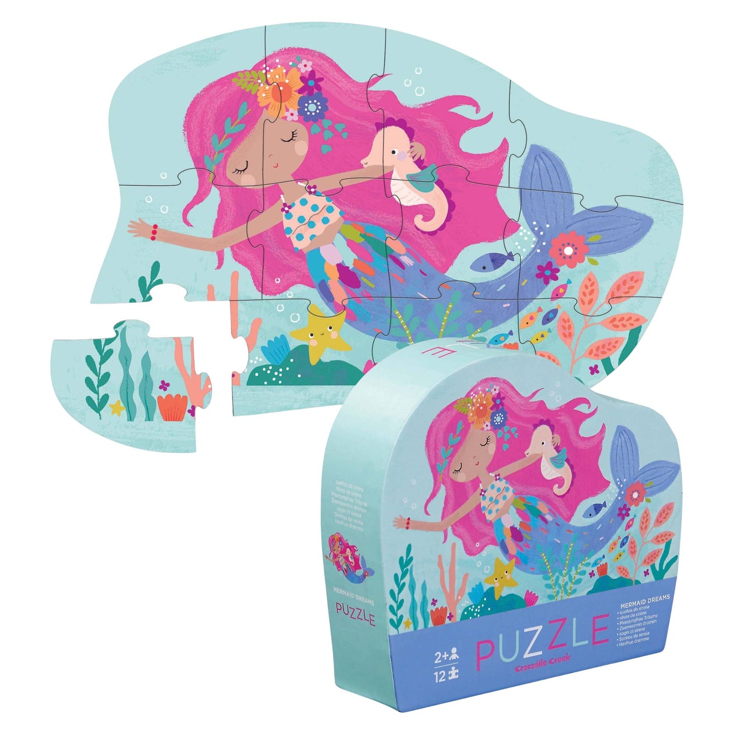 Crocodile Creek - 12 piece Mini FSC Kids Puzzle Mermaid Dreams