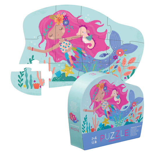 Crocodile Creek - 12 piece Mini FSC Kids Puzzle Mermaid Dreams