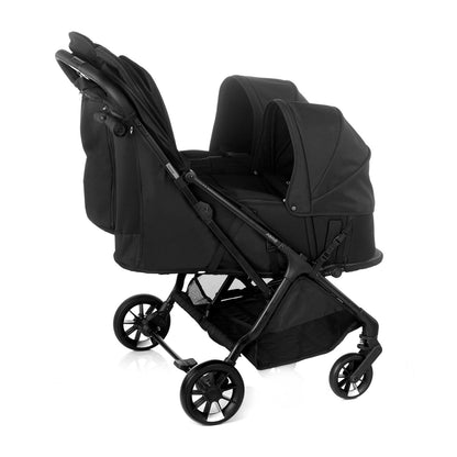 Twinside Twin Stroller + 1 Smart Carrycot, Coal