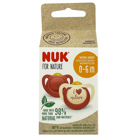 NUK For Nature – Latex Soother 0-6m Rose 2Pk