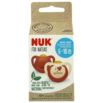 NUK For Nature - Latex Soother 6-18m Rose 2Pk