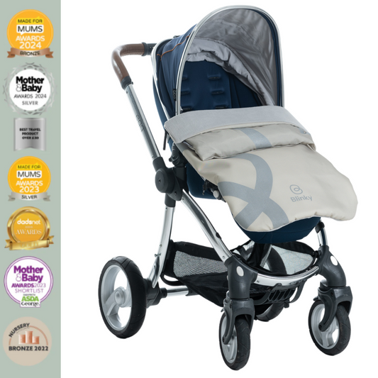 BlinkyWarm - Universal All Season Buggy Rain Cover / Footmuff - Milk White