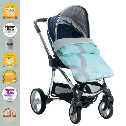 BlinkyWarm - Universal All Season Buggy Rain Cover / Footmuff - Seafoam Blue