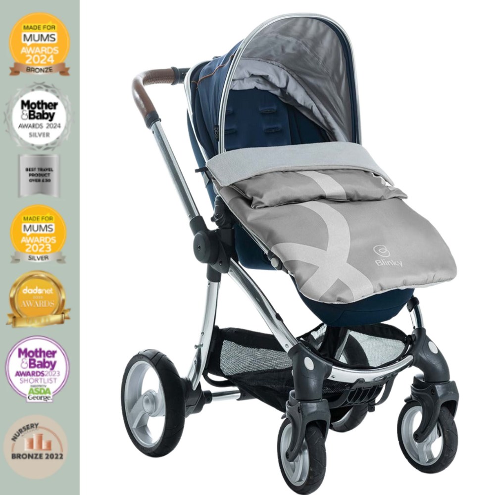 BlinkyWarm - Universal All Season Buggy Rain Cover / Footmuff - Silver