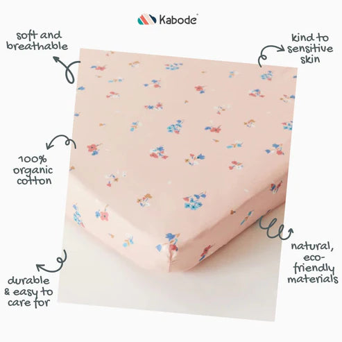 Kabode - Organic Moses Basket Fitted Sheet - Blossom