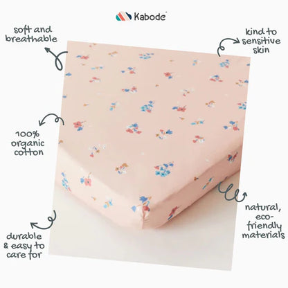 Kabode - Organic Moses Basket Fitted Sheet - Blossom